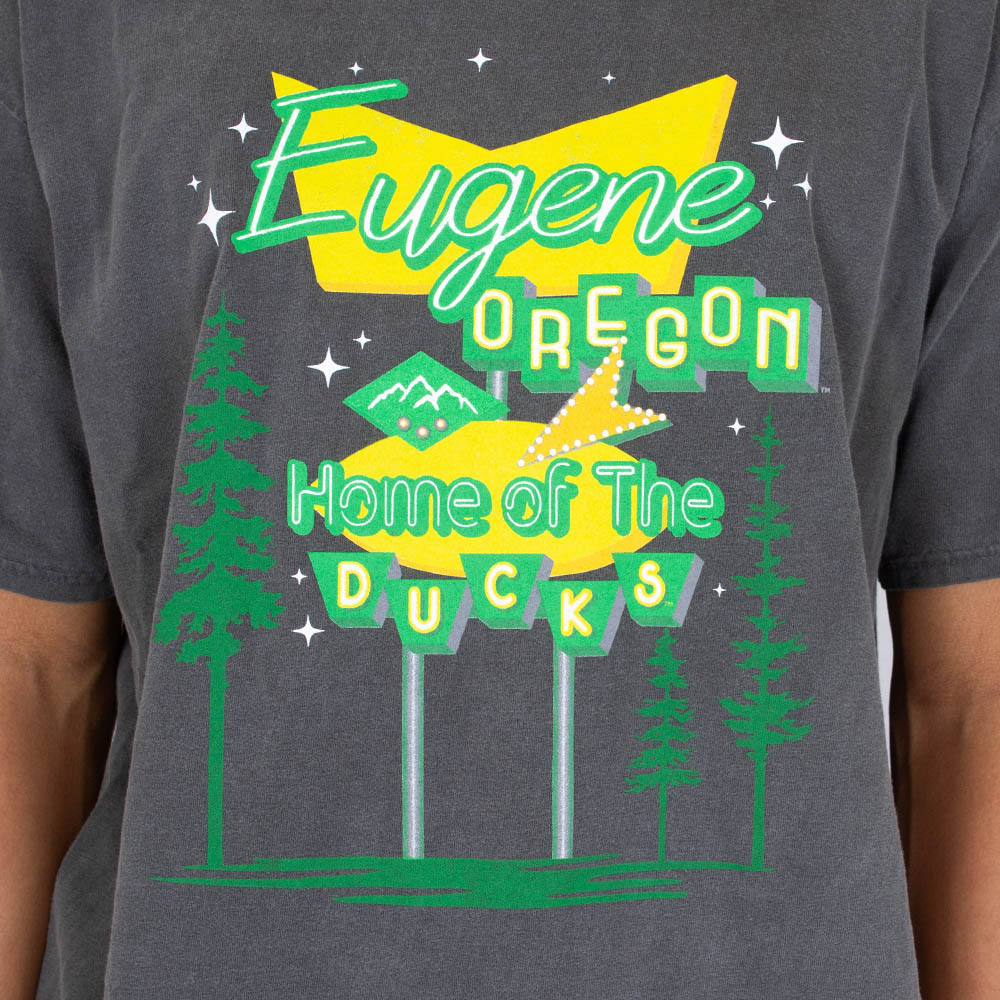 Eugene, Blue 84, Black, Crew Neck, Cotton, Men, Unisex, Eugene, Oregon, Home of the Ducks, T-Shirt, 934622